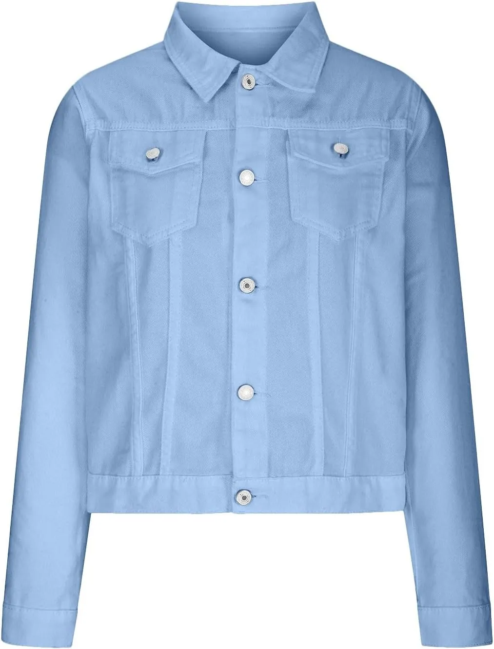 Women Crop Jean Jackets Trendy Button Up Cropped Denim Jacket Casual Spring Fall Slim Jean Coat Outerwear Tops