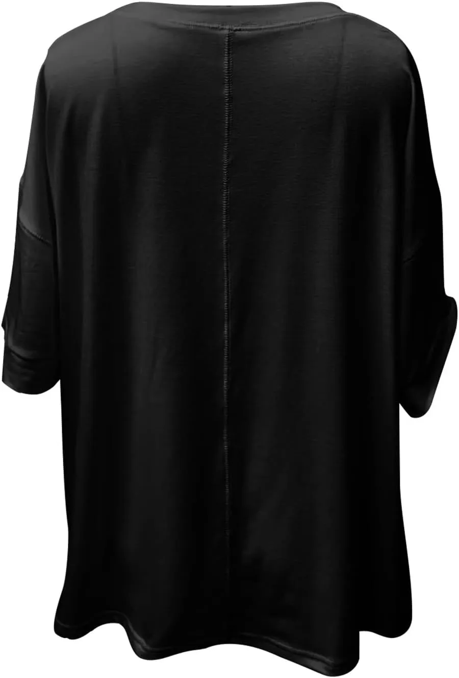 Women Large 3/4 Short Sleeve Crewneck Solid Color T Shirt Tops Summer Fashion Casual Loose Ventilate Daily Top 2025