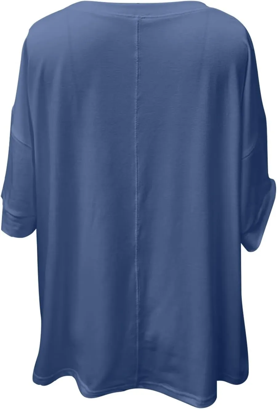 Women Large 3/4 Short Sleeve Crewneck Solid Color T Shirt Tops Summer Fashion Casual Loose Ventilate Daily Top 2025