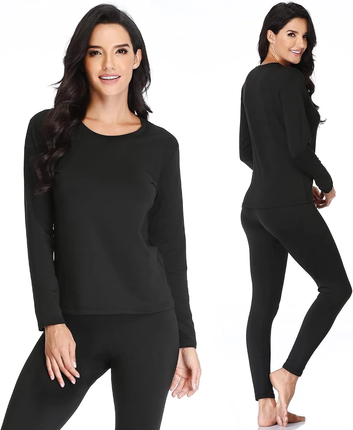 Women 's Thermal Underwear Set with Lightweight Ultra Soft Fleece Lined,Long John Set, Skiing Base Layer