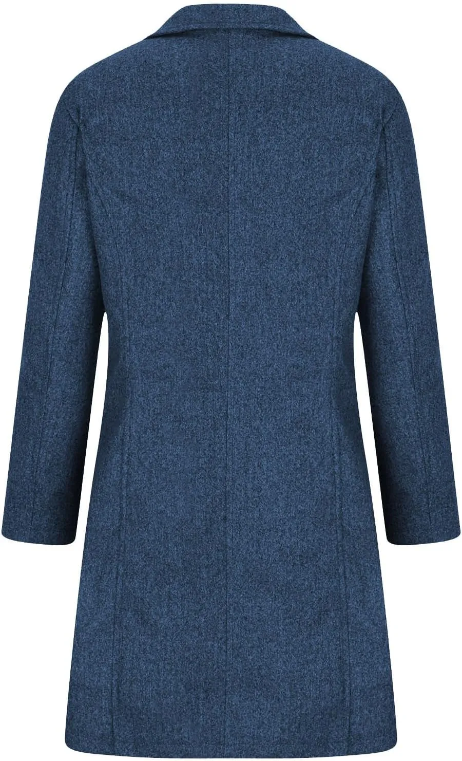 Women Winter Long Pea Coat Wool Blend Stand Collar Single Breast Thicken Blazer Jacket Casual Trench Coat Overcoats