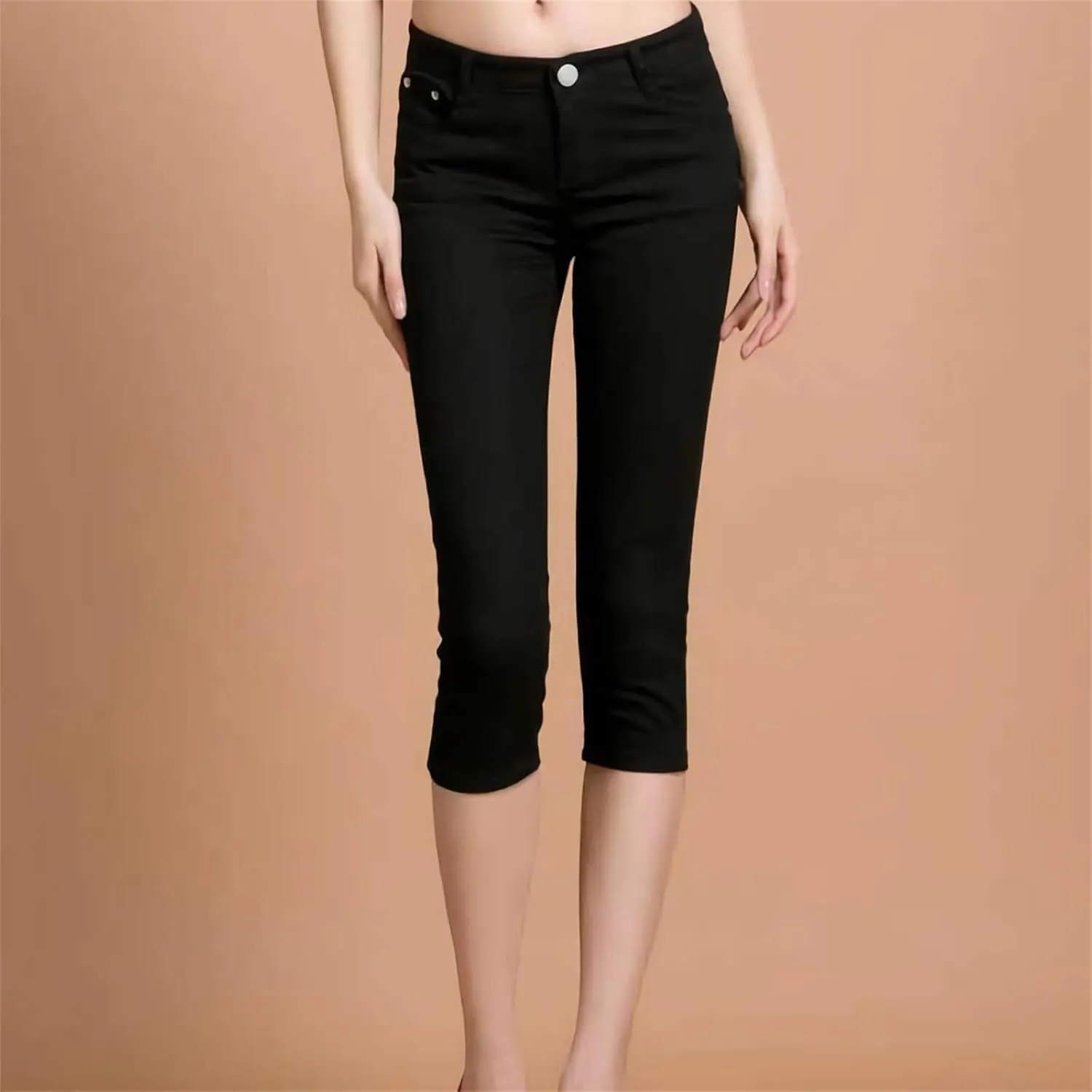 Womens Capri Jeans High Waist Stretchy Roll-up Skinny Cuffed Cropped 2025 Summer Slim Fit Denim Pants Trendy Outfits