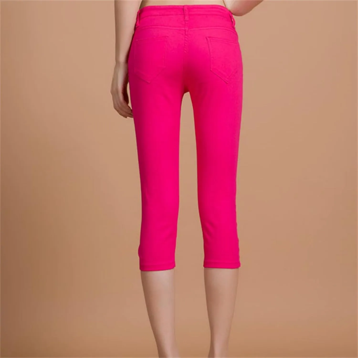 Womens Capri Jeans High Waist Stretchy Roll-up Skinny Cuffed Cropped 2025 Summer Slim Fit Denim Pants Trendy Outfits
