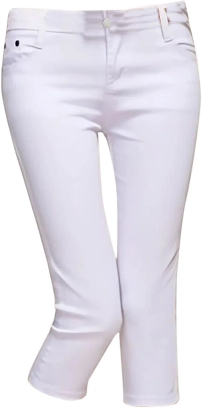 Womens Capri Jeans High Waist Stretchy Roll-up Skinny Cuffed Cropped 2025 Summer Slim Fit Denim Pants Trendy Outfits