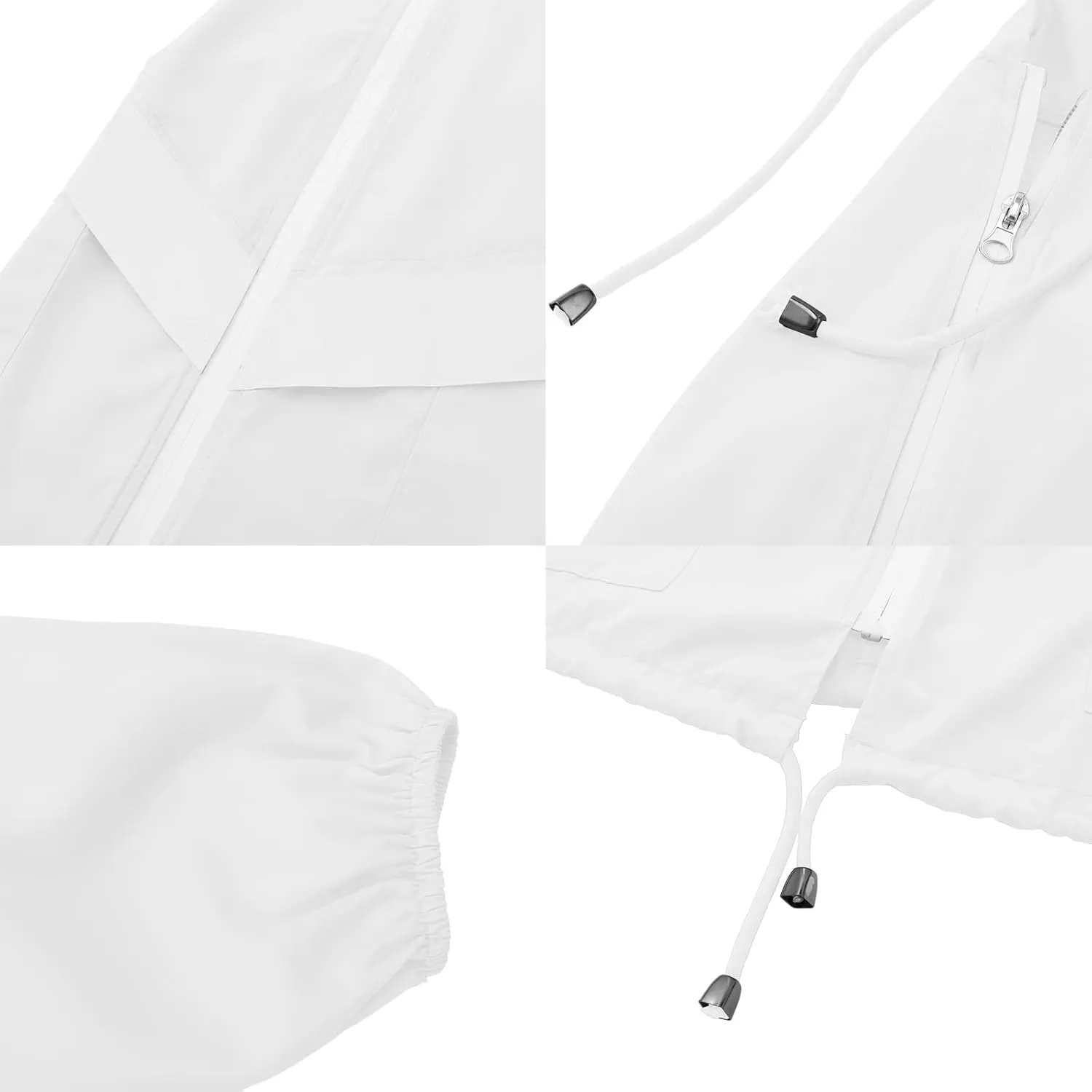 Womens Casual Jacket Waterproof Raincoat Lightweight Rain Jacket Hooded Windbreaker Outerwear with Pockets