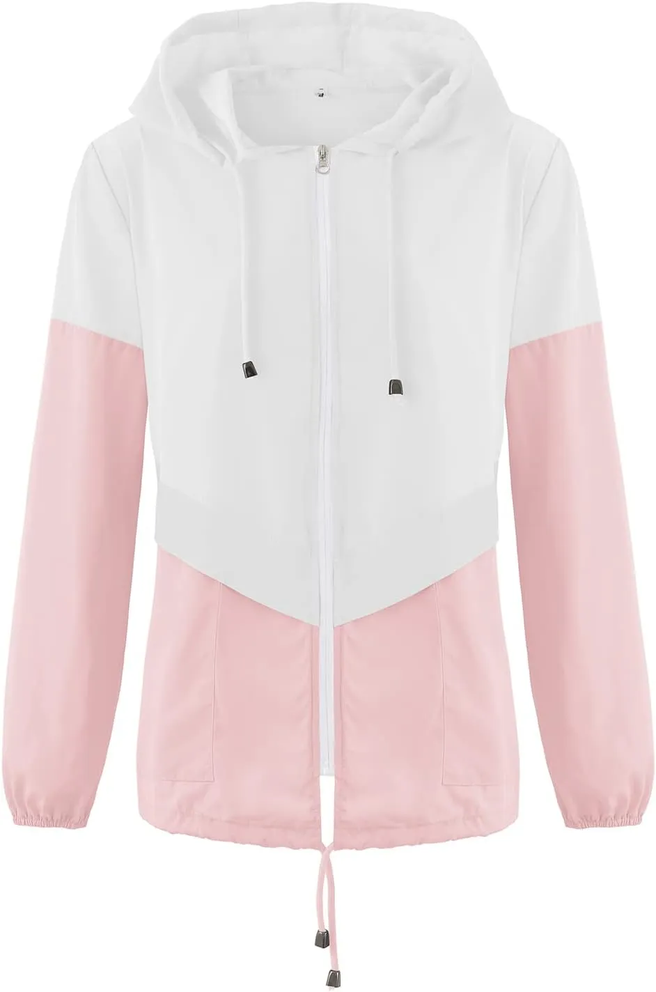 Womens Casual Jacket Waterproof Raincoat Lightweight Rain Jacket Hooded Windbreaker Outerwear with Pockets