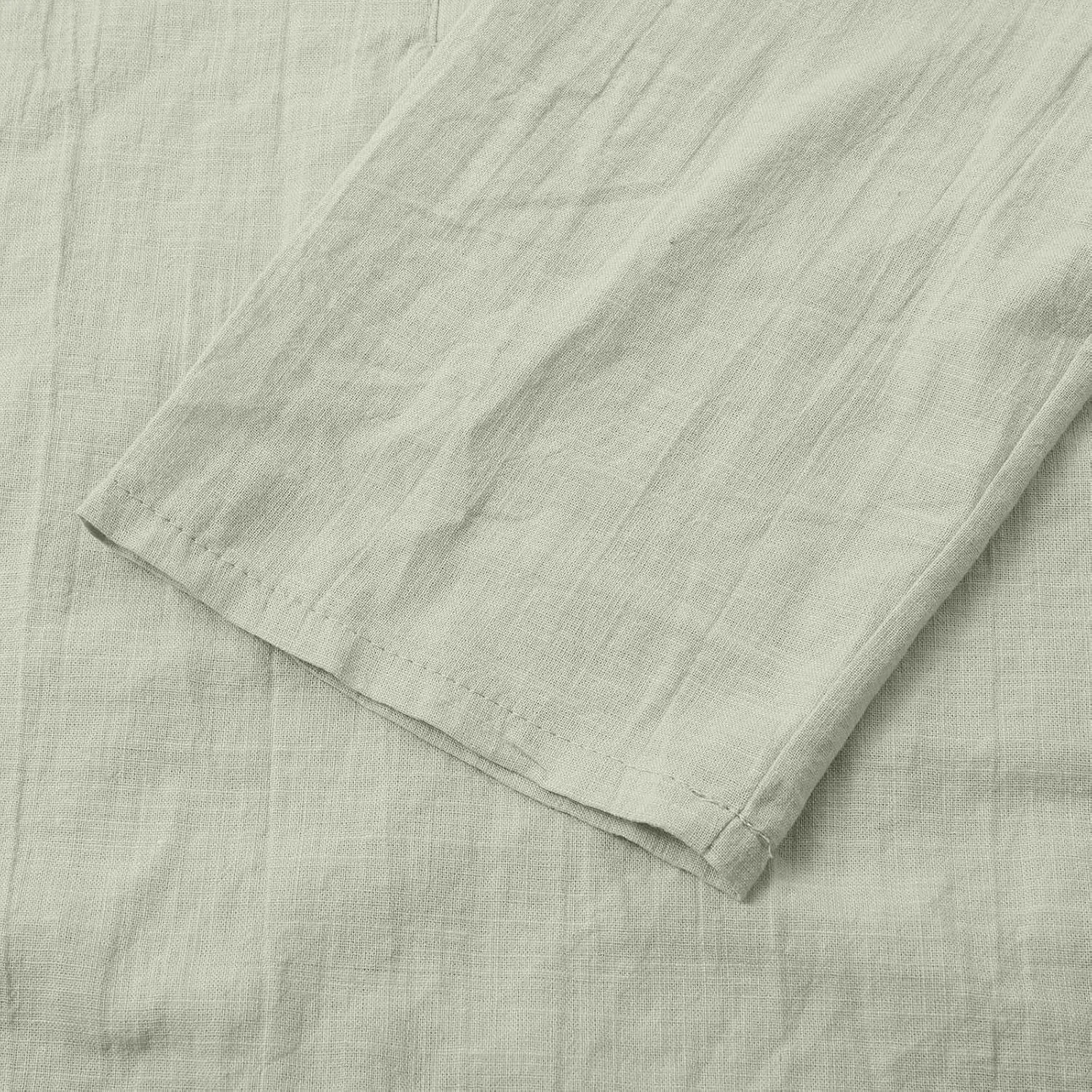 Womens Cotton Linen 3/4 Sleeve Tops Button Down Casual V Neck Tshirt Solid Color Basic Tee Shirts Summer Tunic Blouse