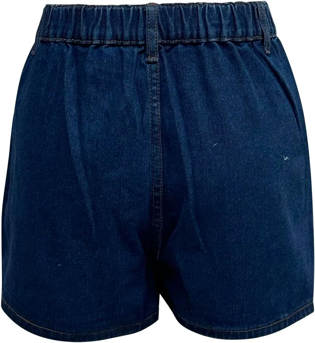 Women's Denim Pants Summer Baggy High Waisted Flowy Wide Leg Buttons Pleated Casual Jean Shorts 2025 Fashion Shorts