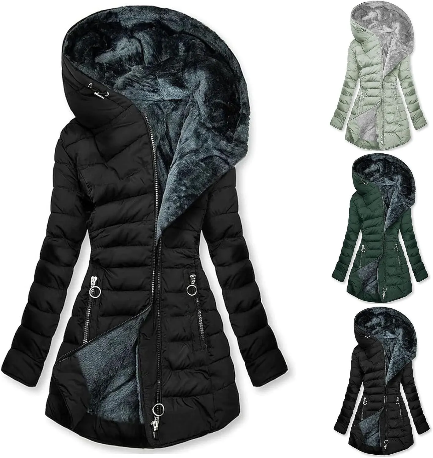 Womens Full Zip Up Hoodie Workout Sports Jacket Sweatshirt with Thumb Holes Slim Fit Long Sleeve Running Track Jacket
