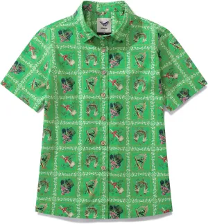 Womens Hawaiian Shirts Tropical Print Short Sleeve Button Down Shirt Casual Hawaii Beach Top Blouse