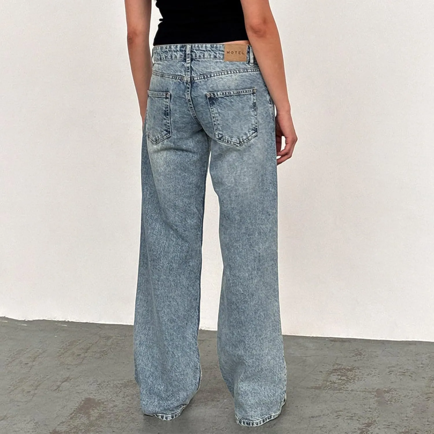 Women's High Waisted Flare Jeans with Belt Bootcut Stretchy Denim Pants Full Length Baggy Ripped Wide-Leg Patchwork Pants