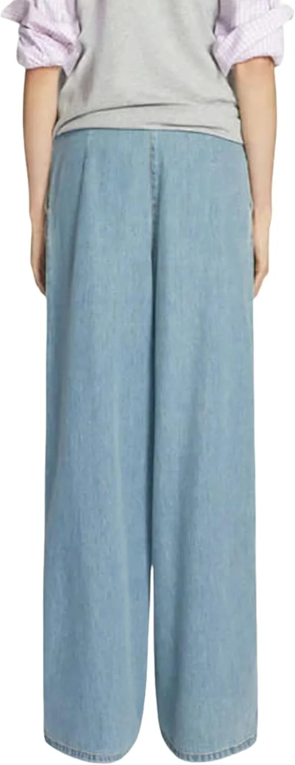 Women's High Waisted Wide Leg Pants Loose Fit Distressed Stretchy Denim Ripped Straight Leg Jeans