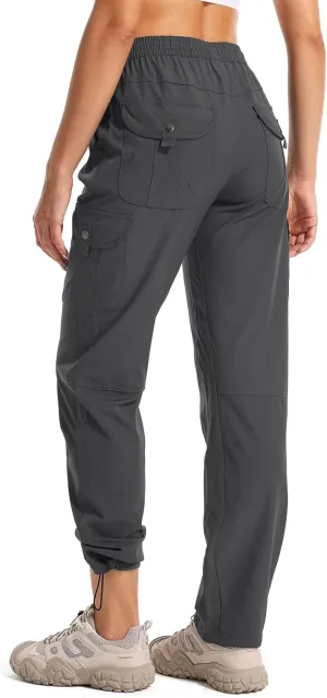 Womens Hiking Pants Quick Dry Lightweight UPF 50 Travel Golf Pants Work Camping Outdoor Cargo Pants Pockets
