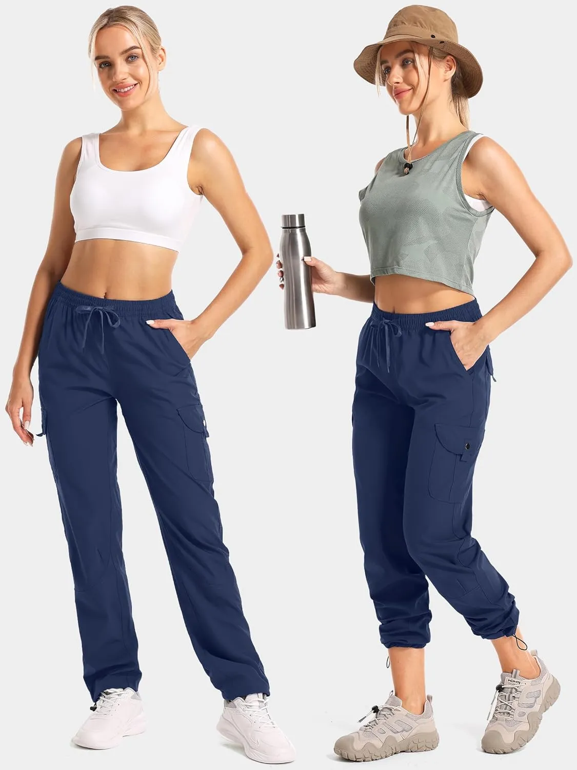 Womens Hiking Pants Quick Dry Lightweight UPF 50 Travel Golf Pants Work Camping Outdoor Cargo Pants Pockets