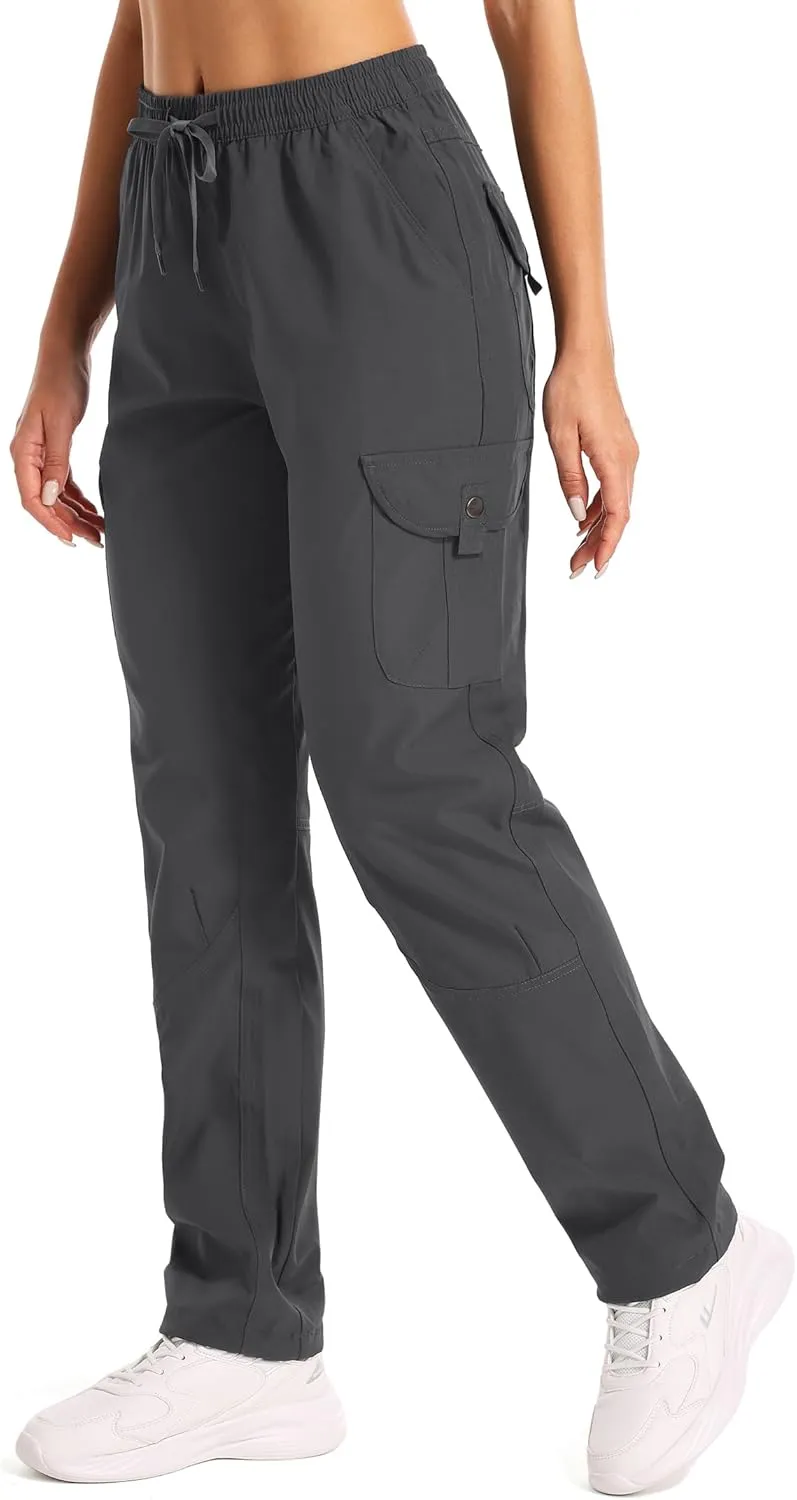 Womens Hiking Pants Quick Dry Lightweight UPF 50 Travel Golf Pants Work Camping Outdoor Cargo Pants Pockets