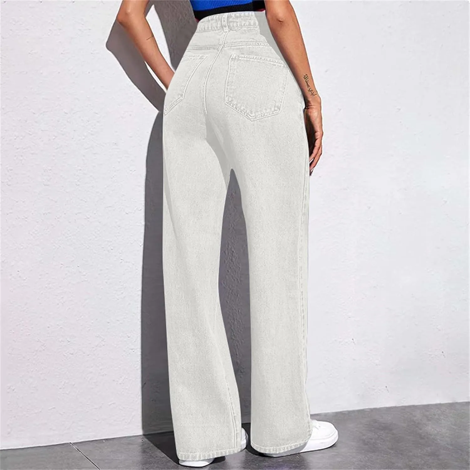 Womens Jeans High Waisted Baggy Women's Pants Plus Size Sweatpants with Pockets Straight Leg Spring Outfits 2025