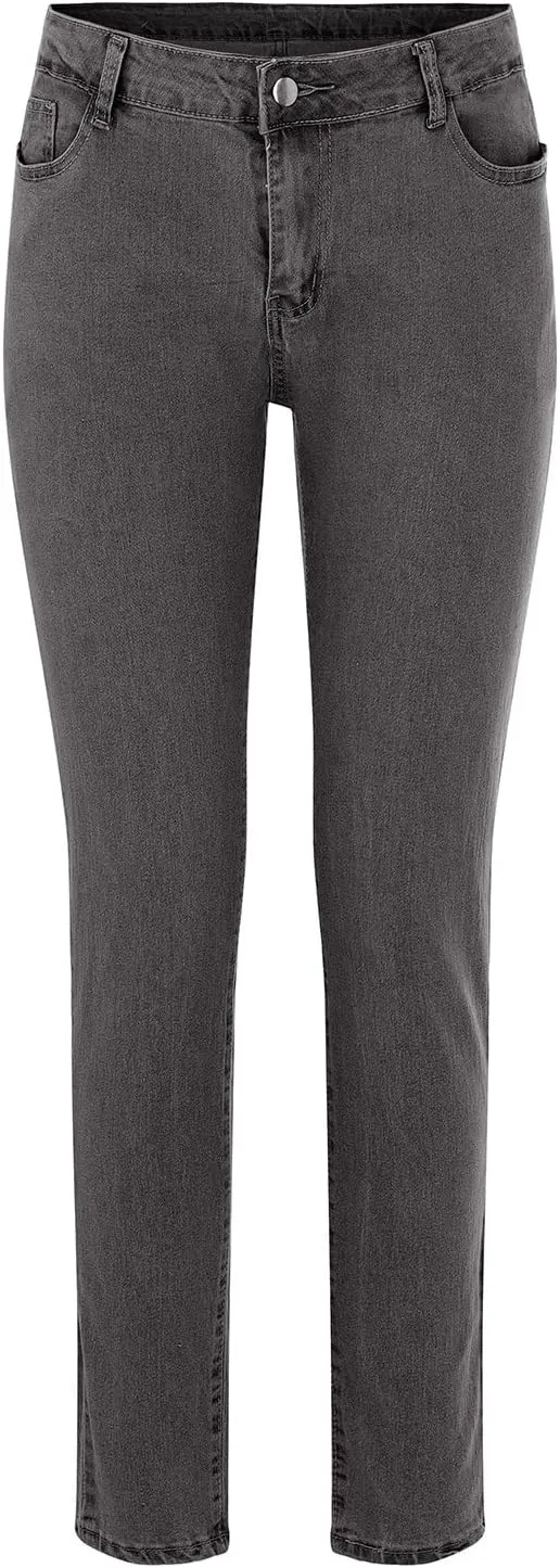Women's Jeans High Waisted Stretchy Casual Skinny Straight Leg Cropped Denim Pants Bootcut Tapered Juniors Trouser