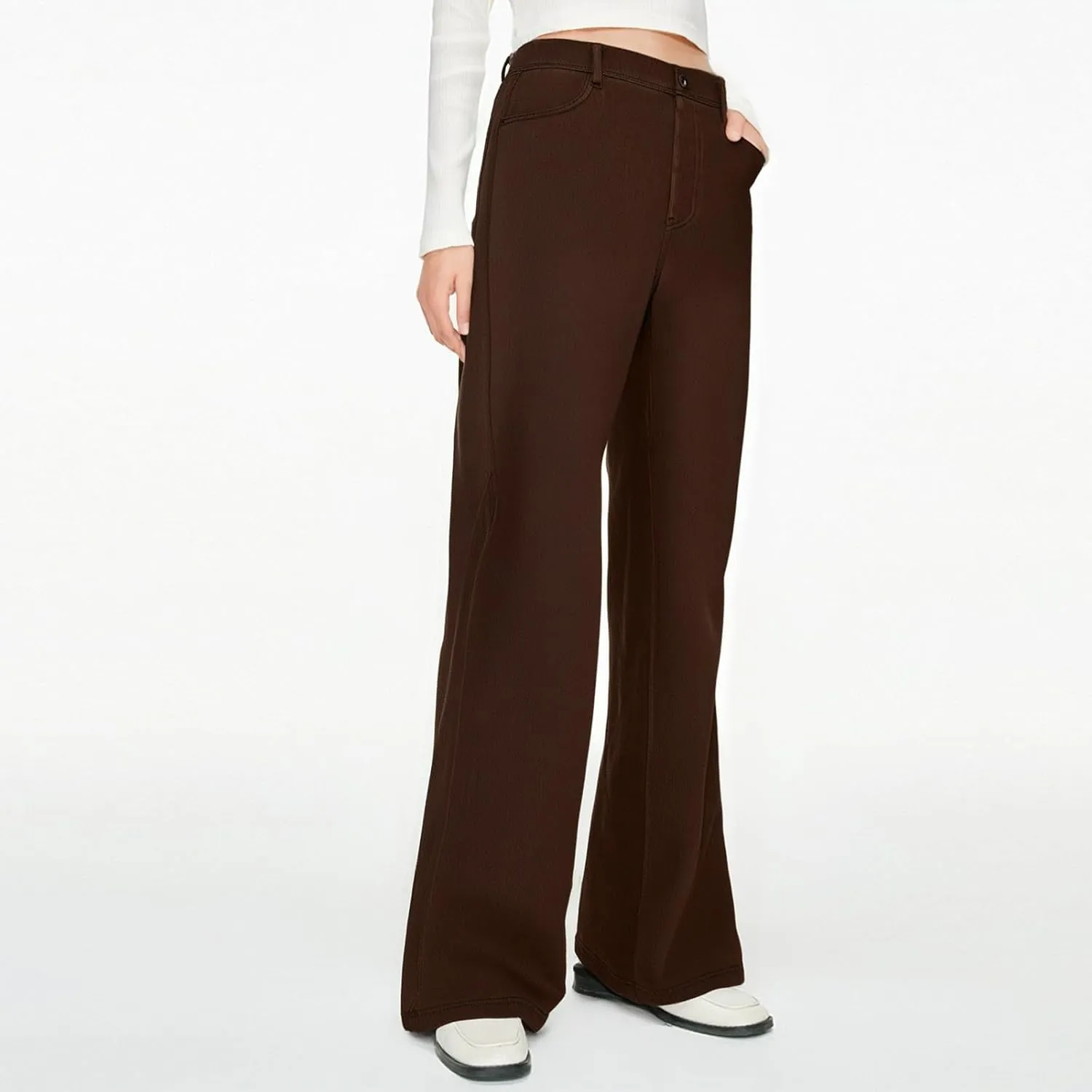 Womens Jeans High Waisted Stretchy Wide Leg Baggy Denim Pants Trousers with Pockets Sweatpant Plus Size