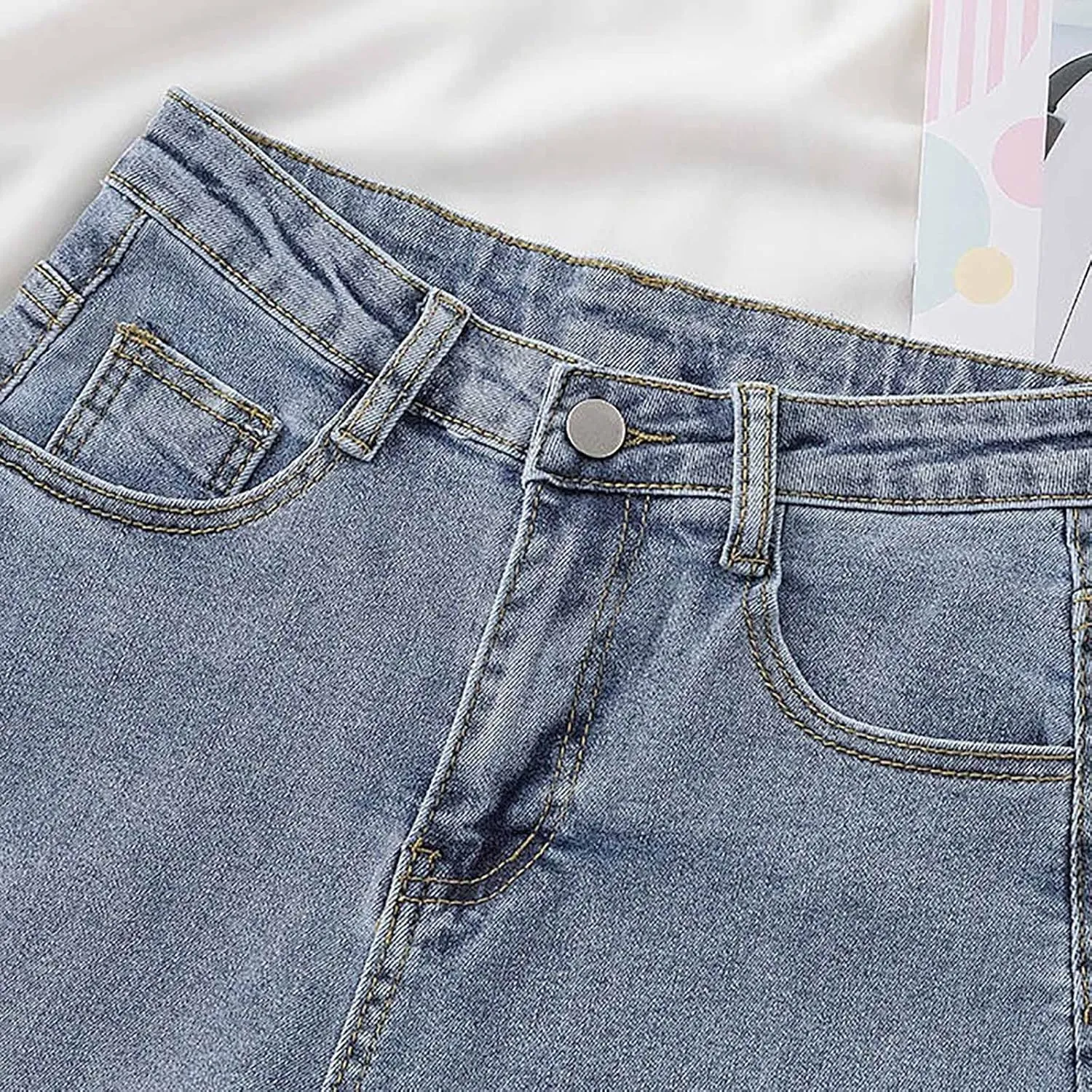 Womens Jeans Shorts High Waisted Plus Size Denim Shorts Wide Leg Cowgirl Shorts Hot Springy Soft Western Jeans Shorts