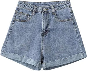 Womens Jeans Shorts High Waisted Plus Size Denim Shorts Wide Leg Cowgirl Shorts Hot Springy Soft Western Jeans Shorts