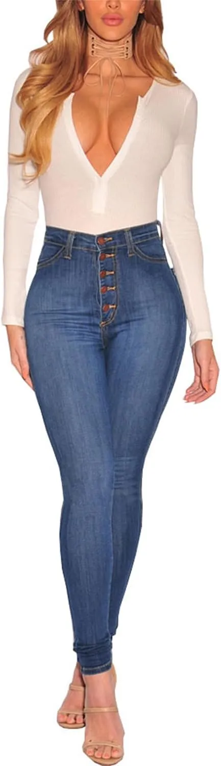 Women's Skinny Jeans High Waist Butt Lifting Denim Pants