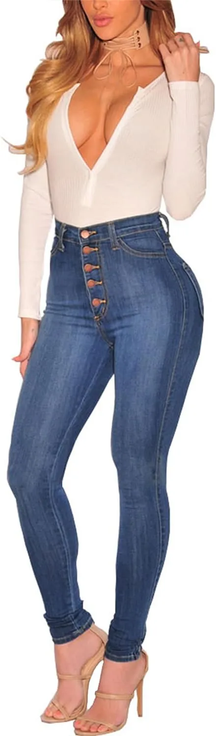 Women's Skinny Jeans High Waist Butt Lifting Denim Pants