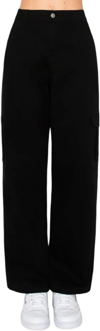 Women's Straight Leg Jeans & Cargo Twill Pants Stretch Denim Tummy Control Plus Size Wide Leg Pantalones for Trendy Outfits