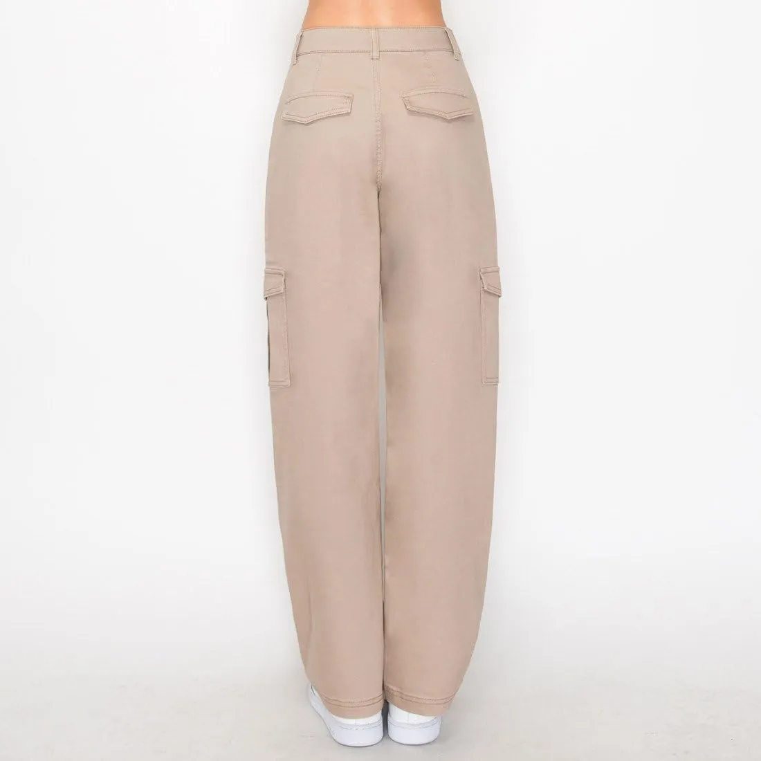 Women's Straight Leg Jeans & Cargo Twill Pants Stretch Denim Tummy Control Plus Size Wide Leg Pantalones for Trendy Outfits