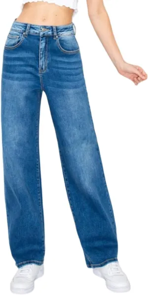 Women's Straight Leg Jeans & Cargo Twill Pants Stretch Denim Tummy Control Plus Size Wide Leg Pantalones for Trendy Outfits