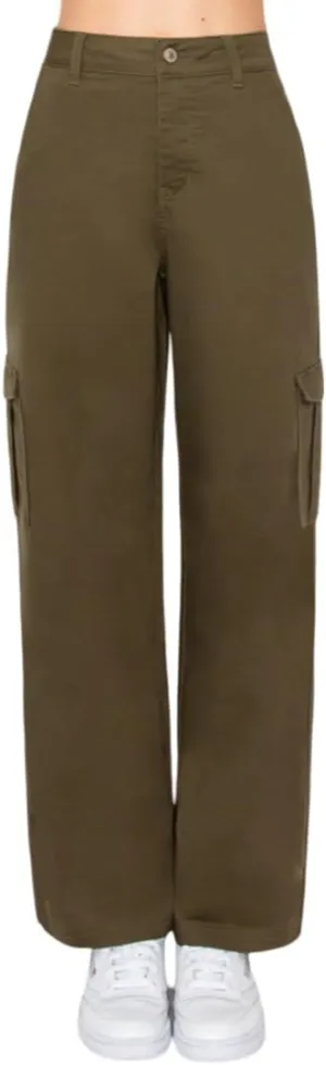 Women's Straight Leg Jeans & Cargo Twill Pants Stretch Denim Tummy Control Plus Size Wide Leg Pantalones for Trendy Outfits