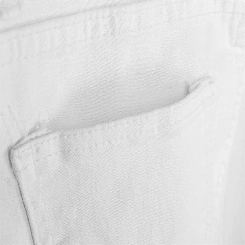 Women's Stretch High Waisted Ripped Jeans Skinny Distressed Pencil Denim Pants