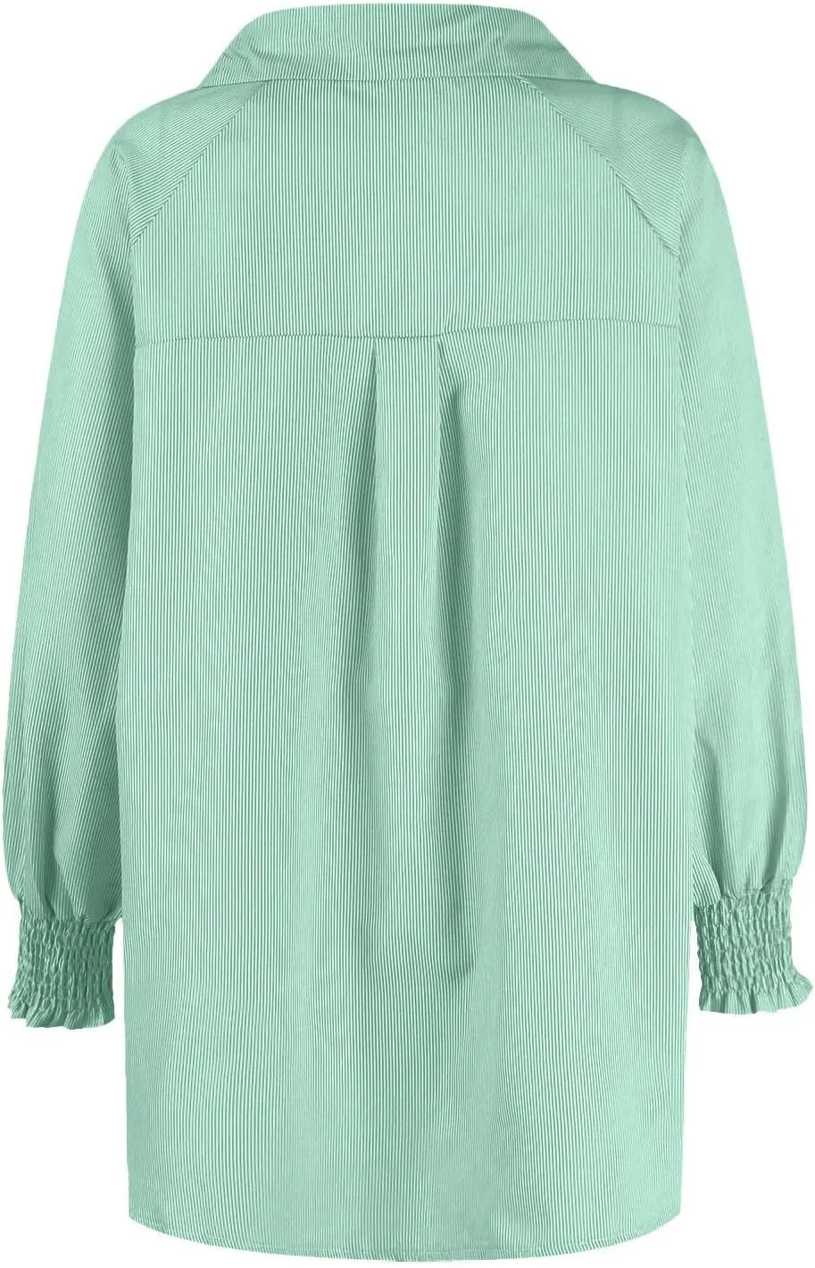 Women's Striped Button Down Shirts Puff Sleeve Oversized Blouses Boyfriends Loose Tunics Business Work Tops
