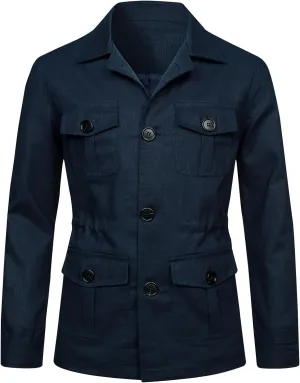 XUNRYAN Men's Blazer Casual Sport Coats Slim Fit Frock Suit Jacket Lightweight Sports Jacket Button Up Outerwear Pockets