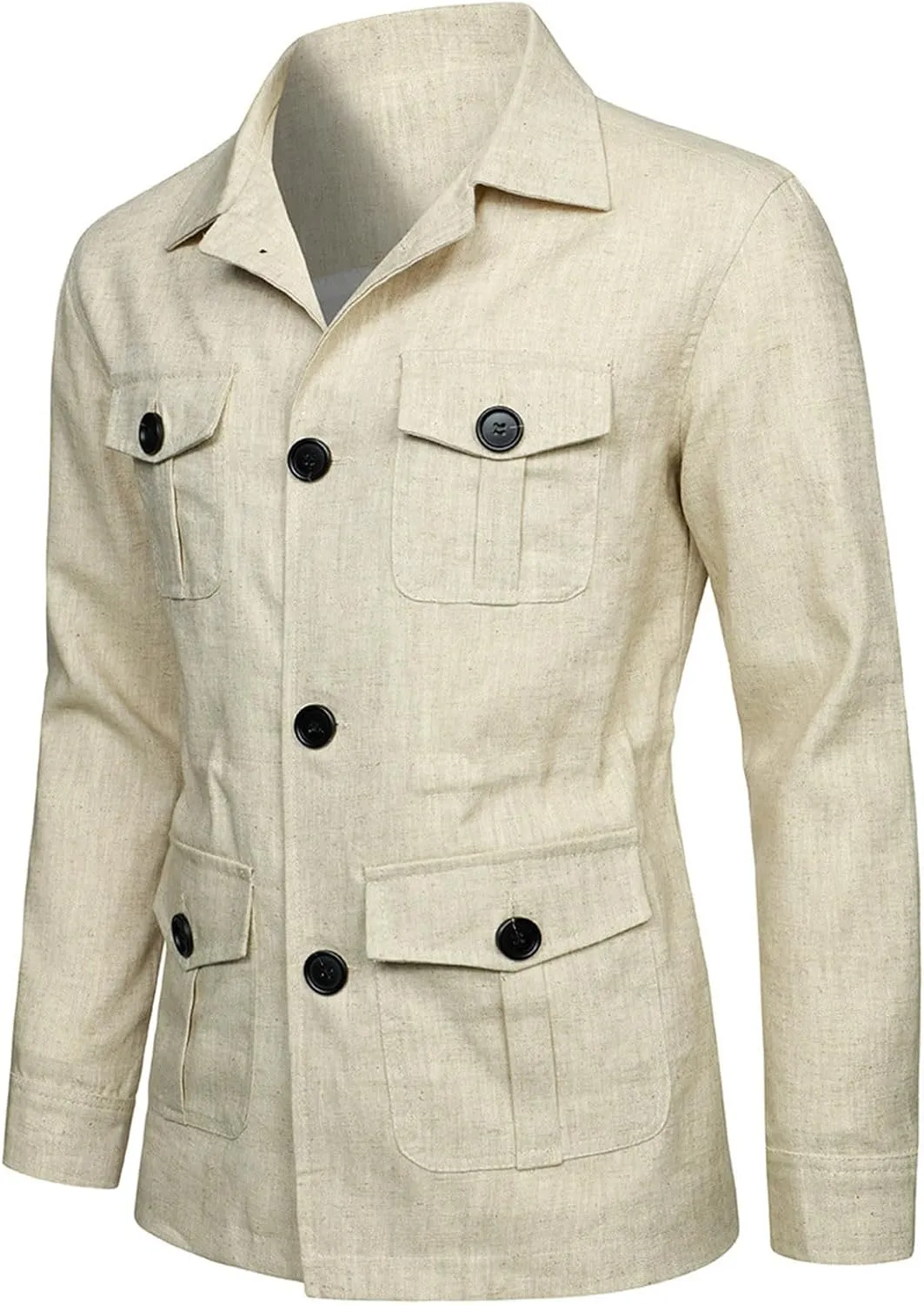 XUNRYAN Men's Blazer Casual Sport Coats Slim Fit Frock Suit Jacket Lightweight Sports Jacket Button Up Outerwear Pockets