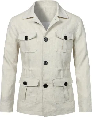 XUNRYAN Men's Blazer Casual Sport Coats Slim Fit Frock Suit Jacket Lightweight Sports Jacket Button Up Outerwear Pockets