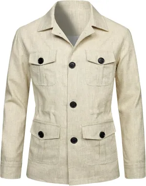 XUNRYAN Men's Blazer Casual Sport Coats Slim Fit Frock Suit Jacket Lightweight Sports Jacket Button Up Outerwear Pockets