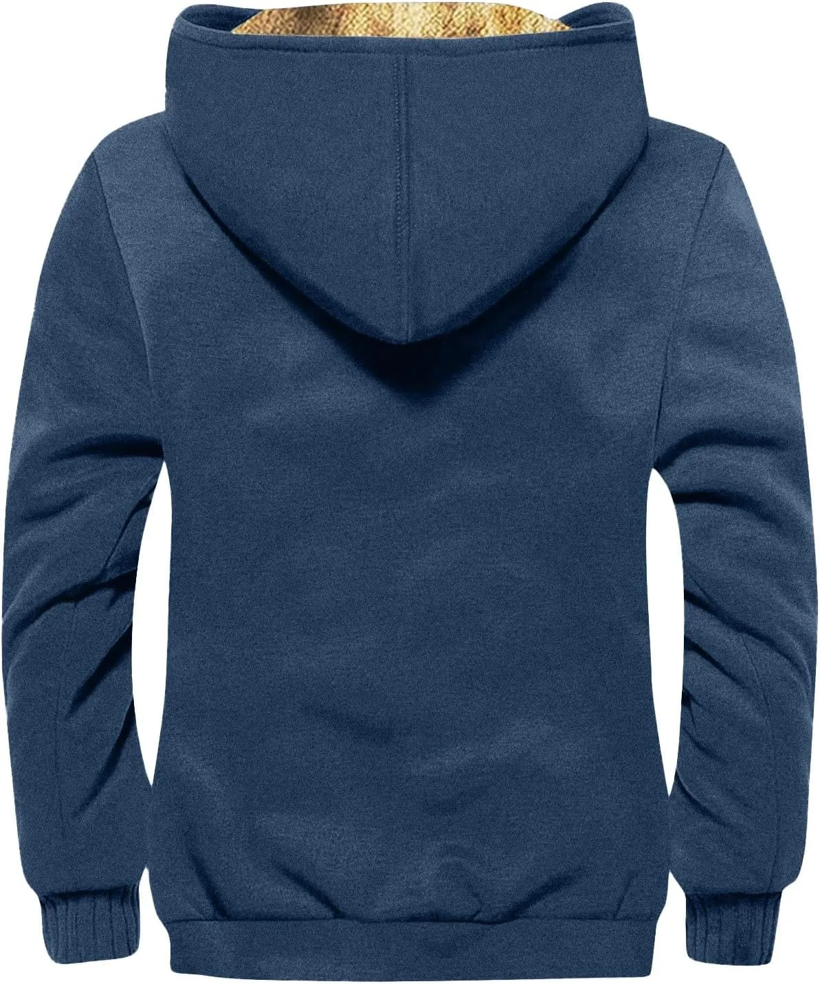 Ymosrh Men's Jackets Casual Stylish Winter Thick Sherpa Lined Zip Fleece Hoodie Jacket Coat Outwear For Men, M-7XL