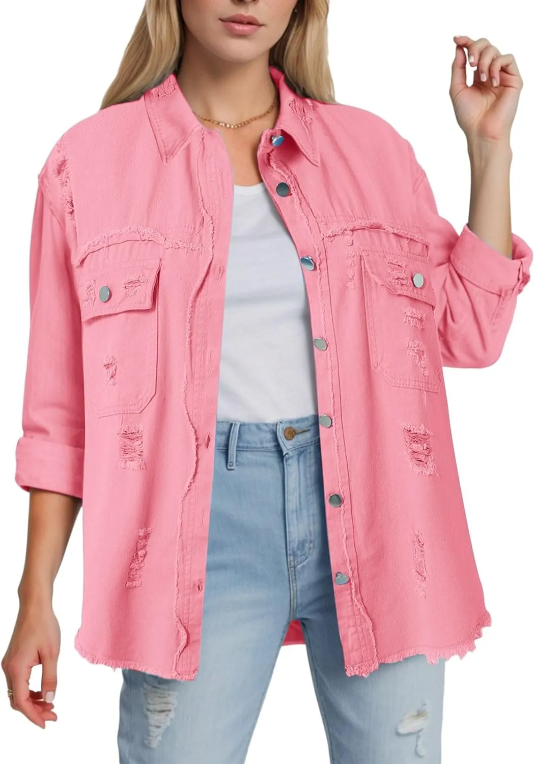Zimbaplatinum Denim Jacket Women Short JacketWomen Fashion Washed Denim Jacket With Buttons Personality Street Jeans